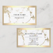 プロフェッショナルモダンゴールデンフレーム大理石インフルエンサー 名刺 (正面/裏面)