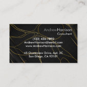 プロフェッショナルモダンゴールデンブラックミニマリスト 名刺 (裏面)