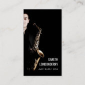 プロフェッショナルモダンサックスミュージシャン写真 名刺 (正面)