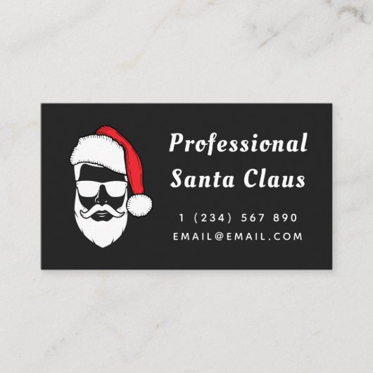 プロフェッショナルモダンサンタクロースおもしろいクリスマス 名刺 (正面)