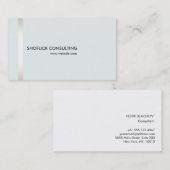 プロフェッショナルモダンシルバーストライプライトグレー 名刺 (正面/裏面)