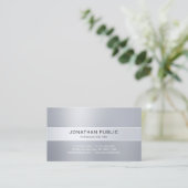 プロフェッショナルモダンシルバールッエレガントクシンプル 名刺 (スタンド正面)