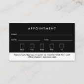 プロフェッショナルモダンシンプルアポイントメント 名刺 (裏面)