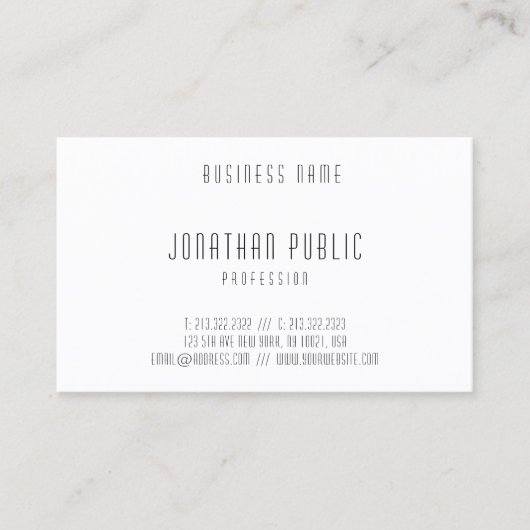 プロフェッショナルモダンシンプルエレガントテンプレート 名刺 (正面)