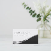 プロフェッショナルモダンシンプルクリーン黒銀 名刺 (スタンド正面)