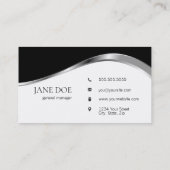 プロフェッショナルモダンシンプルクリーン黒銀 名刺 (裏面)