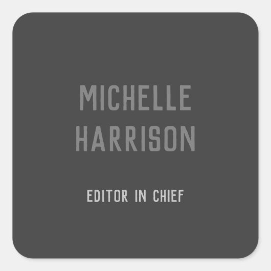 プロフェッショナルモダンシンプルスタイリッシュブラックグレー スクエアシール (正面)