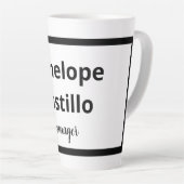 プロフェッショナルモダンシンプルスタイリッシュブラック&ホワイト カフェラテマグ (右アングル)