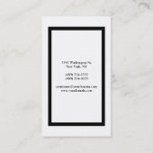 プロフェッショナルモダンシンプルスタイリッシュブラック&ホワイト 名刺 (裏面)