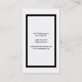 プロフェッショナルモダンシンプルスタイリッシュブラック&ホワイト 名刺 (裏面)