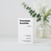 プロフェッショナルモダンシンプルスタイリッシュブラック&ホワイト 名刺 (スタンド正面)