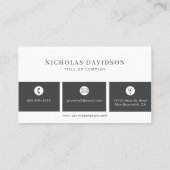 プロフェッショナルモダンシンプルチャコールグレー 名刺 (裏面)