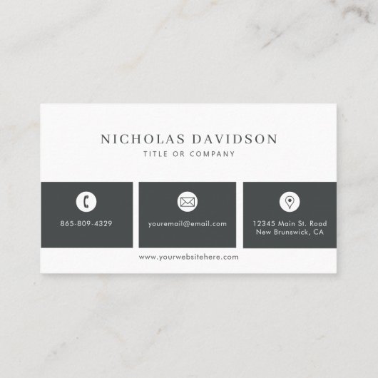 プロフェッショナルモダンシンプルチャコールグレー 名刺 (裏面)