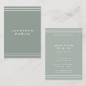 プロフェッショナルモダンシンプルテンプレートエレガントグリーン 名刺 (正面/裏面)