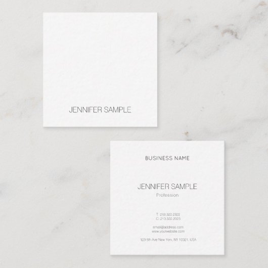 プロフェッショナルモダンシンプルテンプレートシエレガントック スクエア名刺 (正面/裏面)