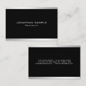プロフェッショナルモダンシンプルデザインエレガント銀 名刺 (正面/裏面)