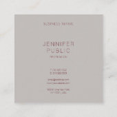 プロフェッショナルモダンシンプルトレンドカラーテンプレート スクエア名刺 (裏面)