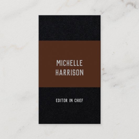 プロフェッショナルモダンシンプルブスタイリッシュラックスブラウン 名刺 (正面)