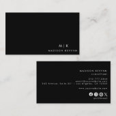 プロフェッショナルモダンシンプルブラックミニマリストブシン 名刺 (正面/裏面)