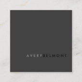 プロフェッショナルモダンシンプルブラックミニマリスト スクエア名刺 (正面)