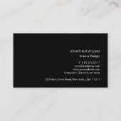 プロフェッショナルモダンシンプルブラックミニマリスト 名刺 (裏面)