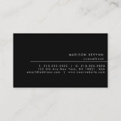プロフェッショナルモダンシンプルブラックミニマリスト 名刺 (裏面)