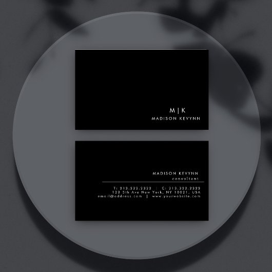 プロフェッショナルモダンシンプルブラックミニマリスト 名刺