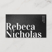 プロフェッショナルモダンシンプルブラックミニマリスト 名刺 (正面)