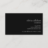 プロフェッショナルモダンシンプルブラックミニマリスト 名刺 (裏面)