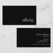 プロフェッショナルモダンシンプルブラックミニマリスト 名刺 (正面/裏面)