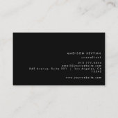 プロフェッショナルモダンシンプルブラックミニマリスト 名刺 (裏面)