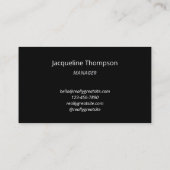 プロフェッショナルモダンシンプルブラック&ホワイトミニマル 名刺 (裏面)