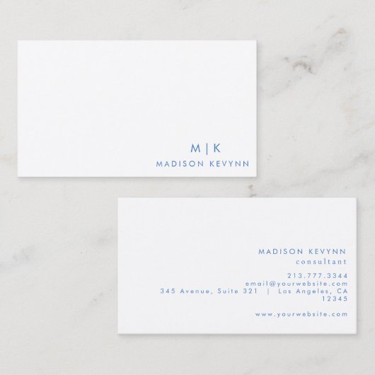 プロフェッショナルモダンシンプルブルーミニマル 名刺 (正面/裏面)