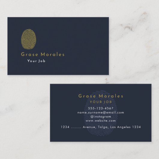 プロフェッショナルモダンシンプルブルーミニマル 名刺 (正面/裏面)