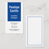 プロフェッショナルモダンシンプルプレインブルーホワイト 名刺 (正面/裏面)