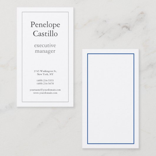 プロフェッショナルモダンシンプルプレインプレミアムシルク 名刺 (正面/裏面)