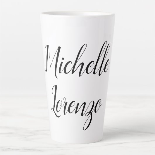 プロフェッショナルモダンシンプルプレーンブラック&ホワイト カフェラテマグ (正面)