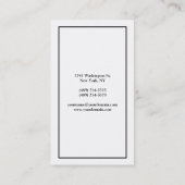 プロフェッショナルモダンシンプルプレーンブラック&ホワイト 名刺 (裏面)