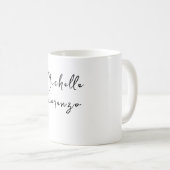 プロフェッショナルモダンシンプルプレーン名白黒 コーヒーマグカップ (正面右)