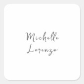 プロフェッショナルモダンシンプルプレーン名白黒 スクエアシール (正面)