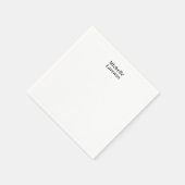 プロフェッショナルモダンシンプルプレーン名白黒 スタンダードカクテルナプキン (角)