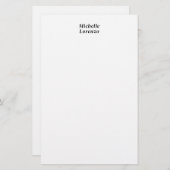 プロフェッショナルモダンシンプルプレーン名白黒 便箋 (正面/裏面)