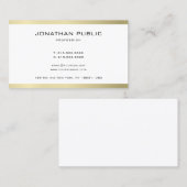 プロフェッショナルモダンシンプルプレーン金ゴールドルックトレンディー 名刺 (正面/裏面)