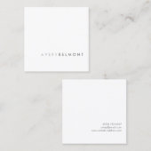 プロフェッショナルモダンシンプルホワイトミニマリストスクエア スクエア名刺 (正面/裏面)