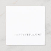 プロフェッショナルモダンシンプルホワイトミニマリストスクエア スクエア名刺 (正面)