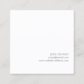 プロフェッショナルモダンシンプルホワイトミニマリストスクエア スクエア名刺 (裏面)