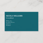 プロフェッショナルモダンシンプルミニマリストダークティール(緑がかった色) 名刺 (裏面)