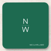 プロフェッショナルモダンシンプルミニマリストハンターグリーン コースター (正面)