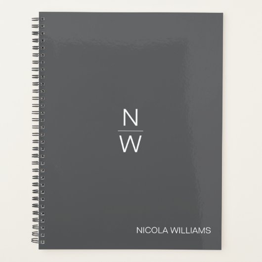 プロフェッショナルモダンシンプルミニマリストブラック プランナー手帳 (正面)