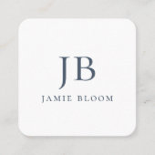 プロフェッショナルモダンシンプルモノグラムイニシャルネイビー スクエア名刺 (正面)